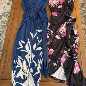 SHEIN Blue and White Patterned Dress